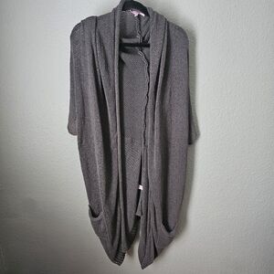 Calypso St Barth Open Knit Gray Cardigan Kimono Open One Size Cotton Blend